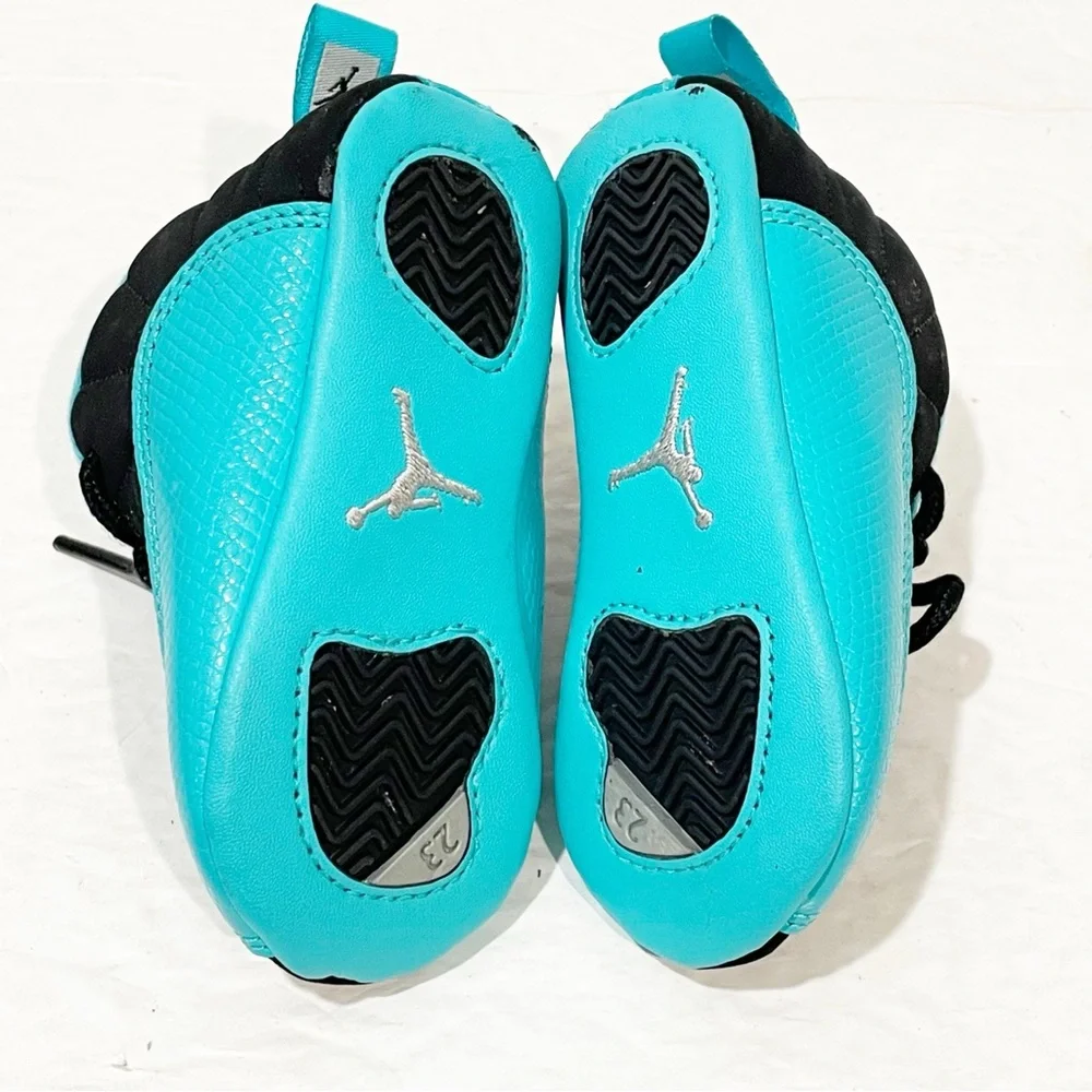 Nike‎ Air Jordan XII 12 Baby Size 4C Hyper Jade Black Teal Turquoise